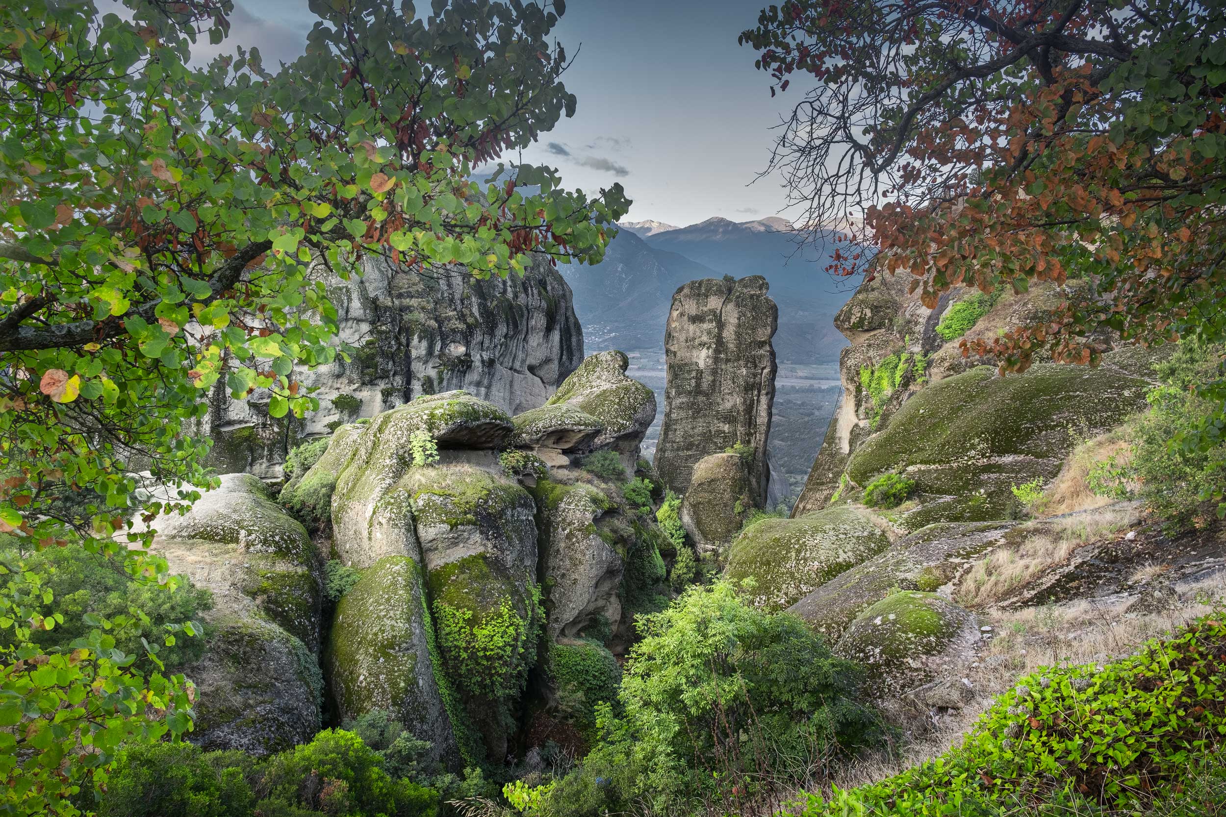 Meteora green rocks
